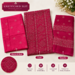 Crinkle Chiffon Embroidered 3 Piece Unstitched Suit