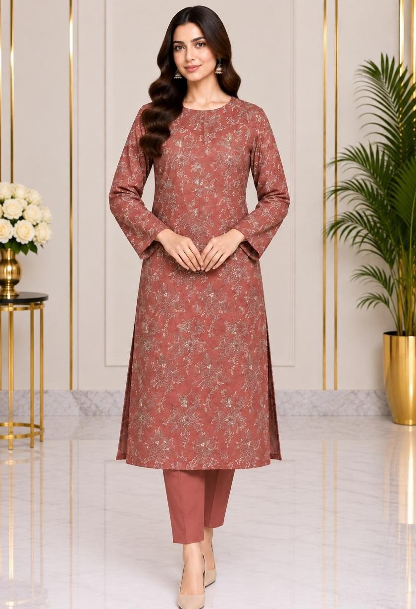 Dusty rose embroidered silk 3 piece suit with chiffon dupatta Dusty rose embroidered silk 3 piece suit with chiffon dupatta