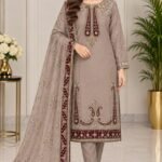 Embroidered Crinkle Chiffon 3PC Suit