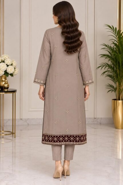 Embroidered Crinkle Chiffon 3PC Suit