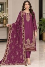 Embroidered Crinkle Chiffon 3PC Suit