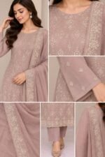 Embroidered Chiffon 3 Piece Unstitched Suit for Women - Image 3