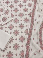 Cream Boski unstitched fabric floral print closeup