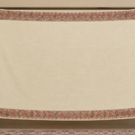 Cream ivory wool shawl with traditional Kashmiri floral embroidery border