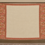Cream wool shawl with intricate red and multicolor Kashmiri paisley embroidery